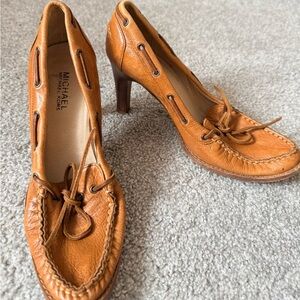 Michael Kors Leather Loafer Heels